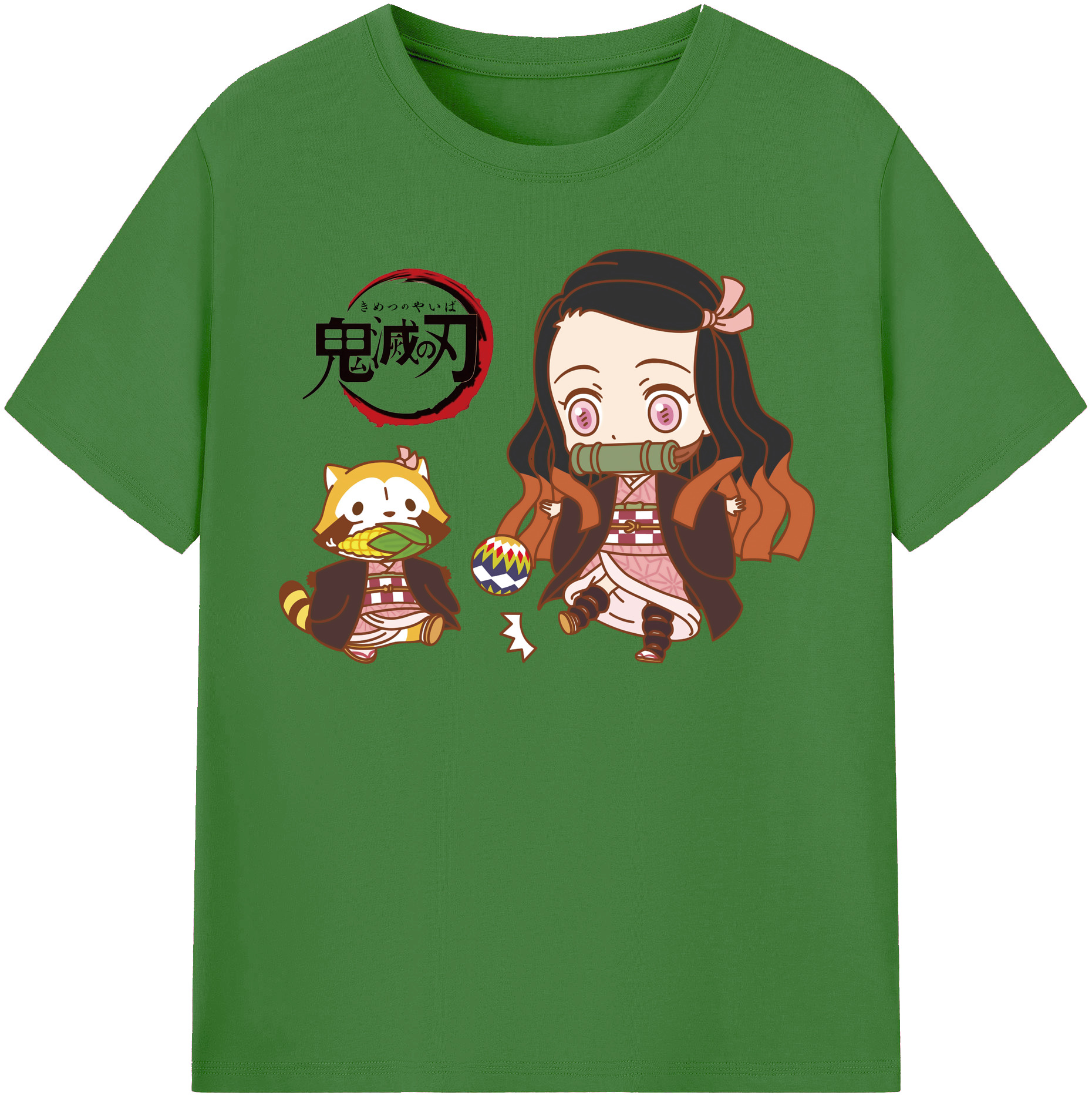 （画像用） 鬼滅の刃（きめつのやいば）竈門 禰󠄀豆子／かまど ねずこ Kamado Nezuko レディースカジュアルプリントTシャツ（綿100％）